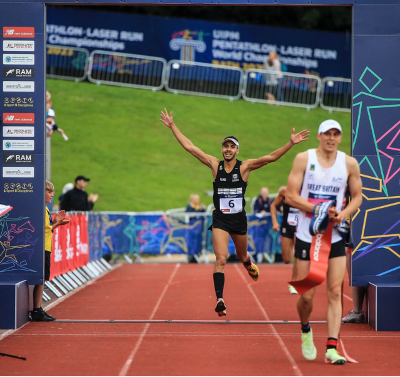 Mohanad Shaban sprinting to bronze at the 2023 UIPM Pentathlon World Championships